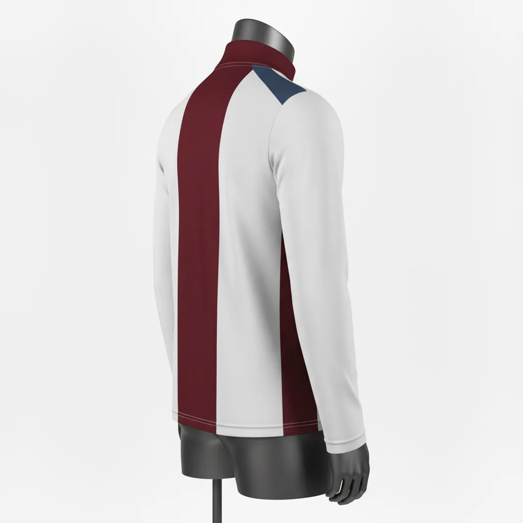 Custom Basketball Quarter Zip Practice Jersey - White, Red, Gold - Quarter Zip Practice Jersey Cardinal Shoulder Burst - Side View - HAMCO Sports Inc.