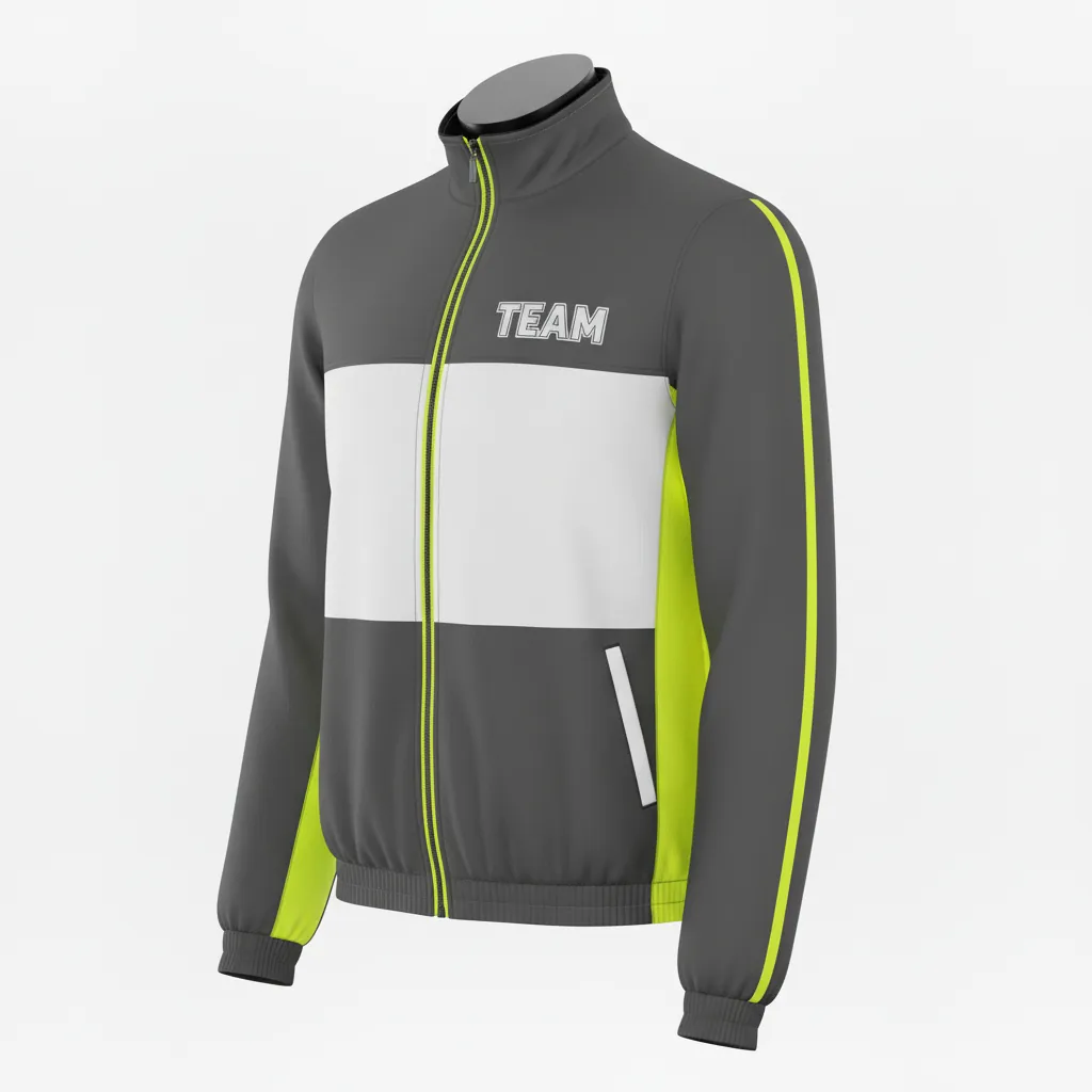 Custom Basketball Shooting Jacket - Yellow, White - Shooting Jacket Charcoal Neon - Front View - HAMCO Sports Inc.