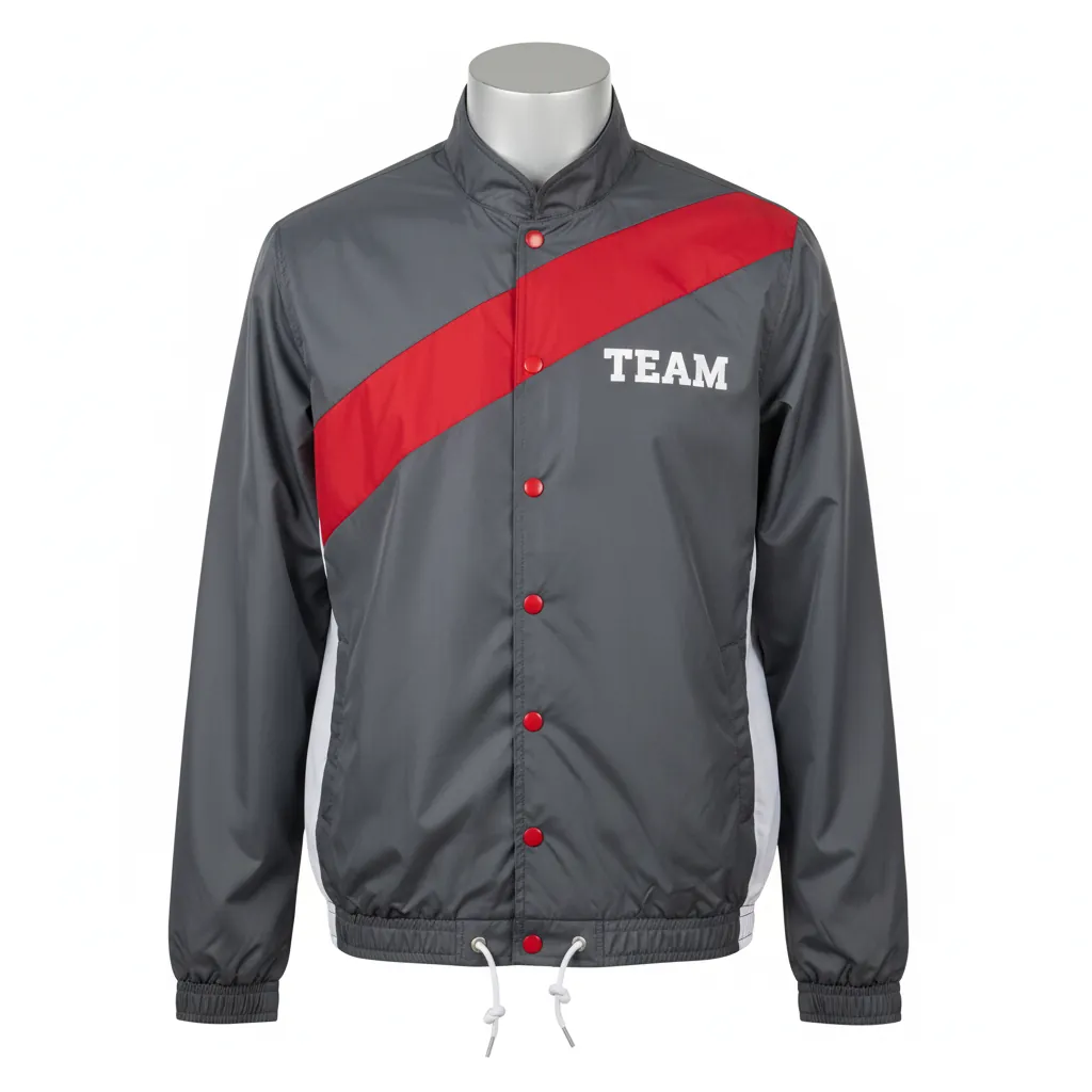 Custom Basketball Shooting Jacket - Red, White - Shooting Jacket Charcoal Modern - Front View - HAMCO Sports Inc.