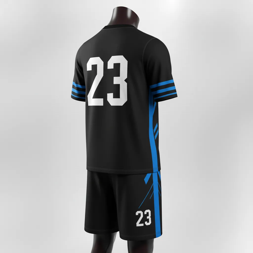 Custom Basketball Short Sleeve Practice T Shirt - Black, Blue - Practice T Shirt Columbia Stripe - Back View - HAMCO Sports Inc.