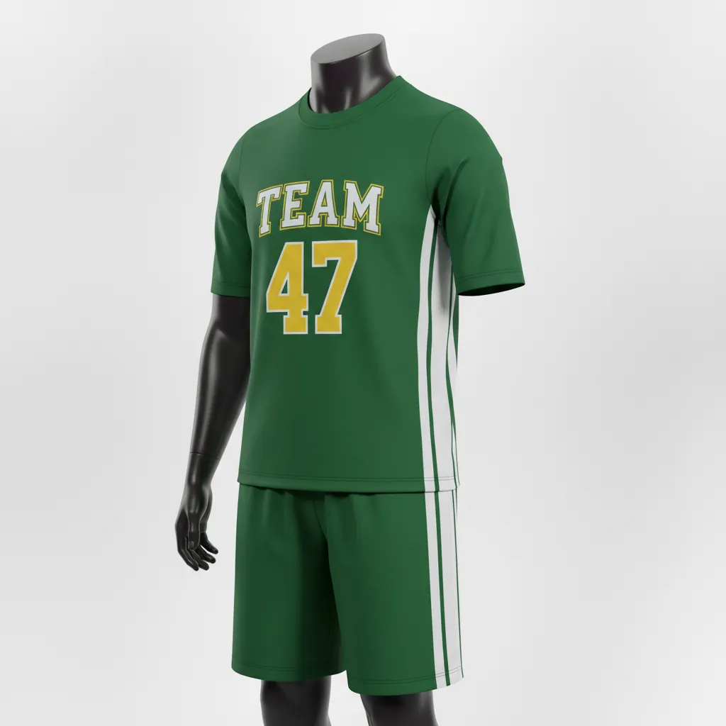 Custom Basketball Short Sleeve Practice T Shirt - Green, White - Practice T Shirt Forest Stripe - Front View - HAMCO Sports Inc.