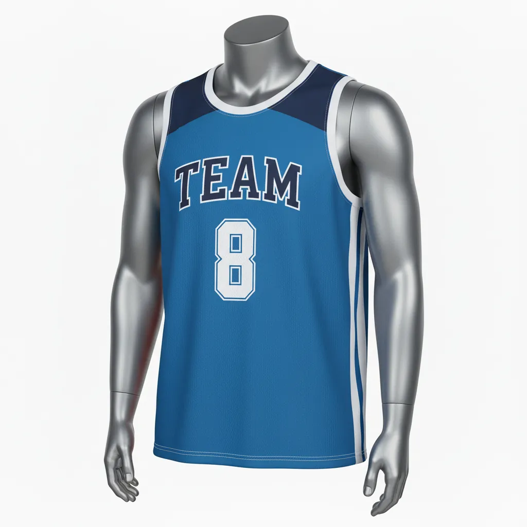 Custom Basketball Sleeveless Training Shirt - Blue, Navy - Sleeveless Training Shirt Columbia Colorblock - Front View - HAMCO Sports Inc.
