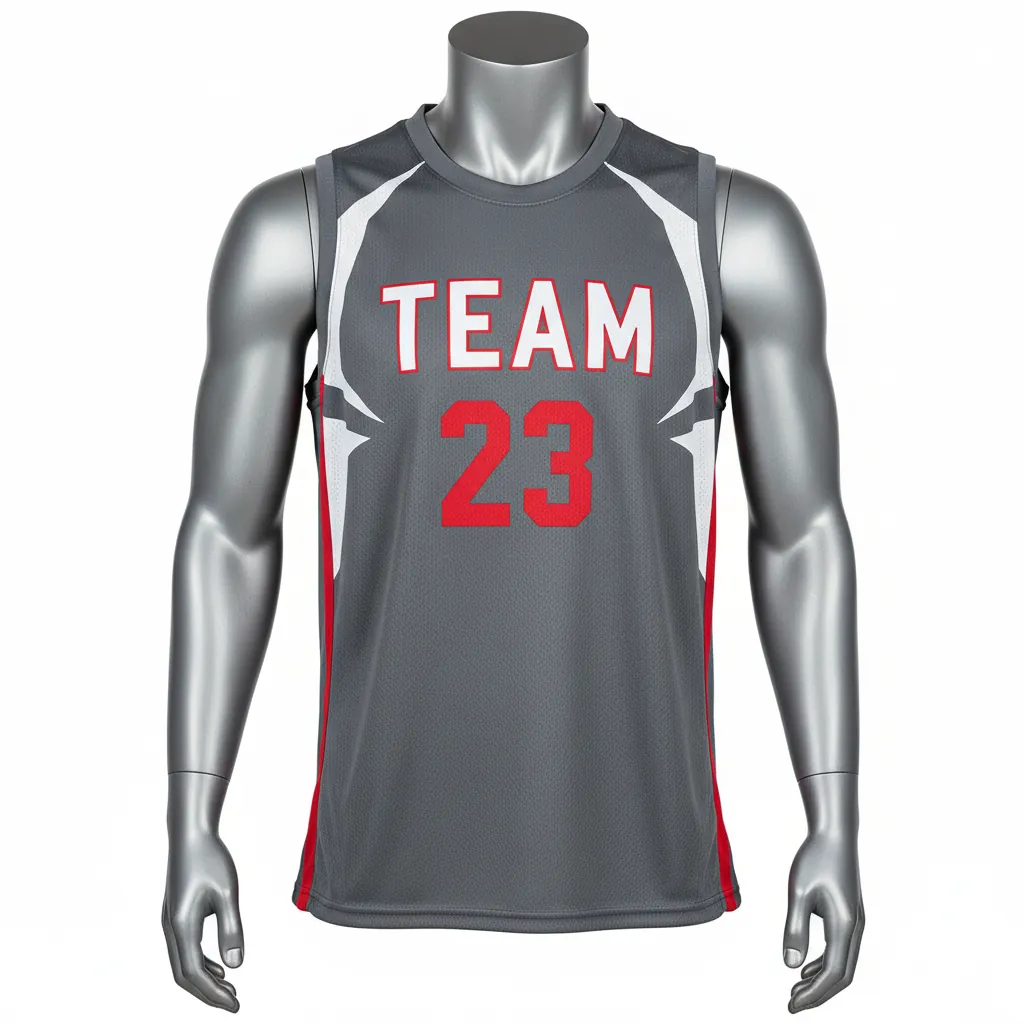 Custom Basketball Sleeveless Training Shirt - White - Sleeveless Training Shirt Graphite Angular - Front View - HAMCO Sports Inc.