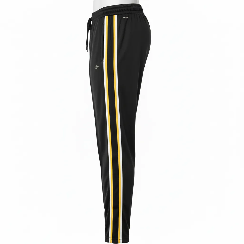 Custom Basketball Tear Away Warmup Pants - Black, Yellow, White - Tearaway Pants Modern - Side View - HAMCO Sports Inc.