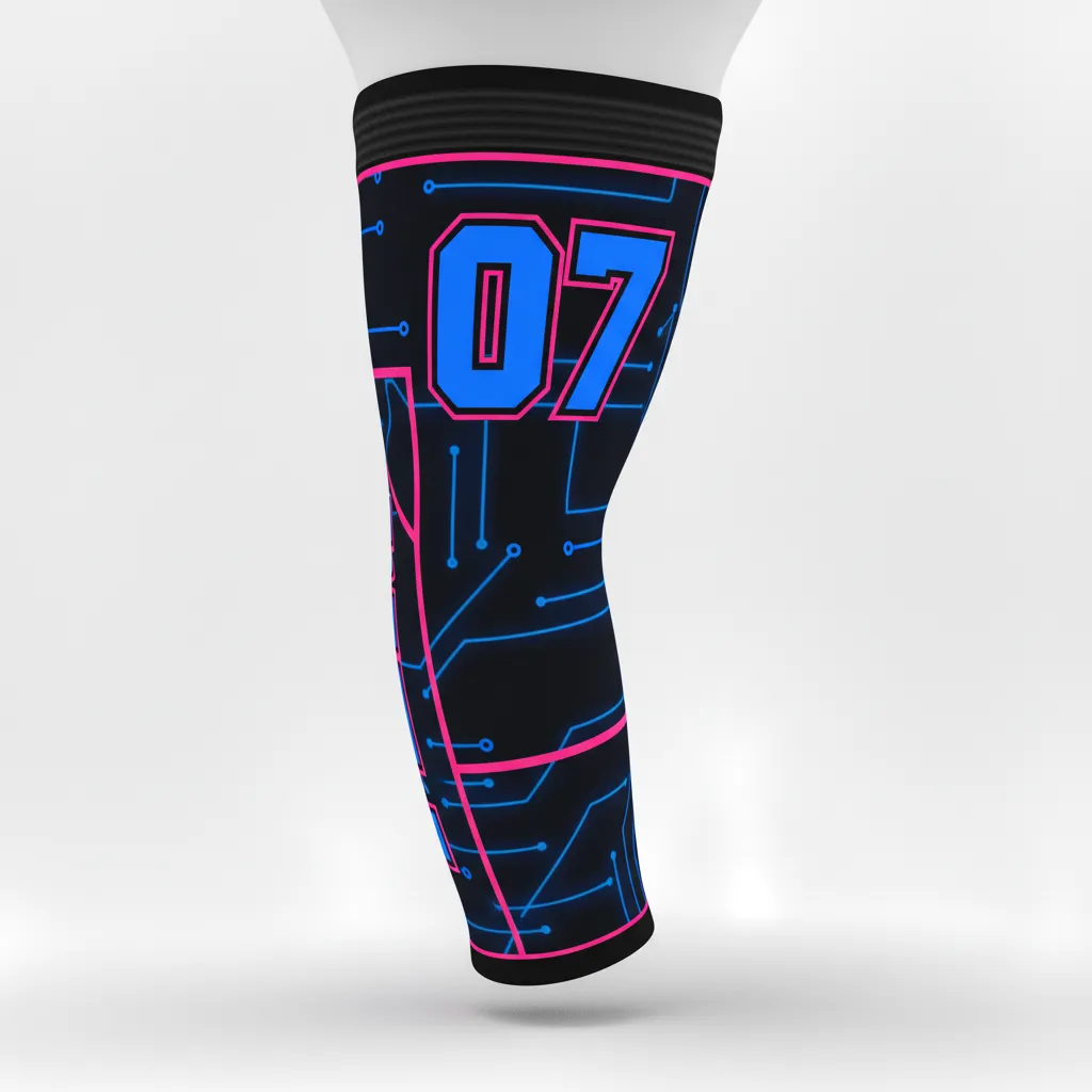 Custom Esports Arm Sleeve - Blue - Arm Sleeve All Blacks Electric Hot Pink - Back View - HAMCO Sports Inc.