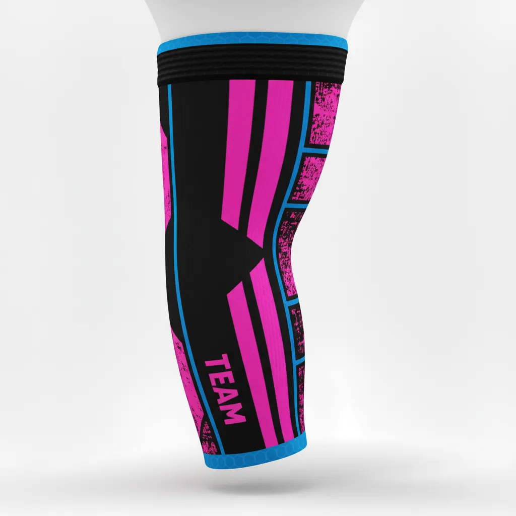 Custom Esports Arm Sleeve - Blue - Arm Sleeve All Blacks Hot Pink Electric - Side View - HAMCO Sports Inc.
