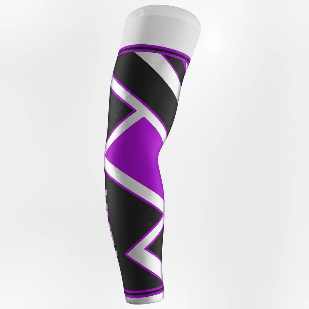 Custom Esports Arm Sleeve - Silver, Purple - Arm Sleeve All Blacks Cyber - Side View - HAMCO Sports Inc.