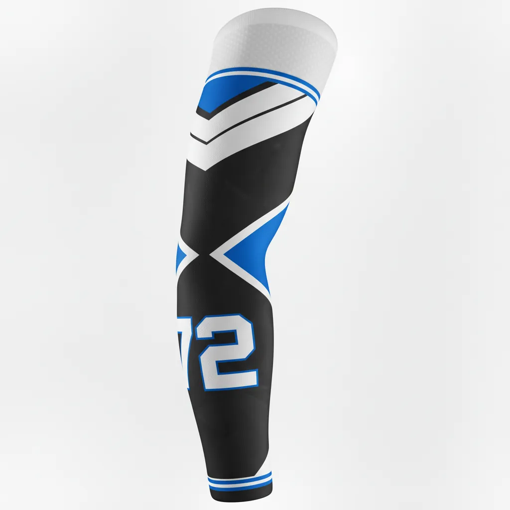 Custom Esports Arm Sleeve - White, Blue - Arm Sleeve All Blacks Electric - Back View - HAMCO Sports Inc.