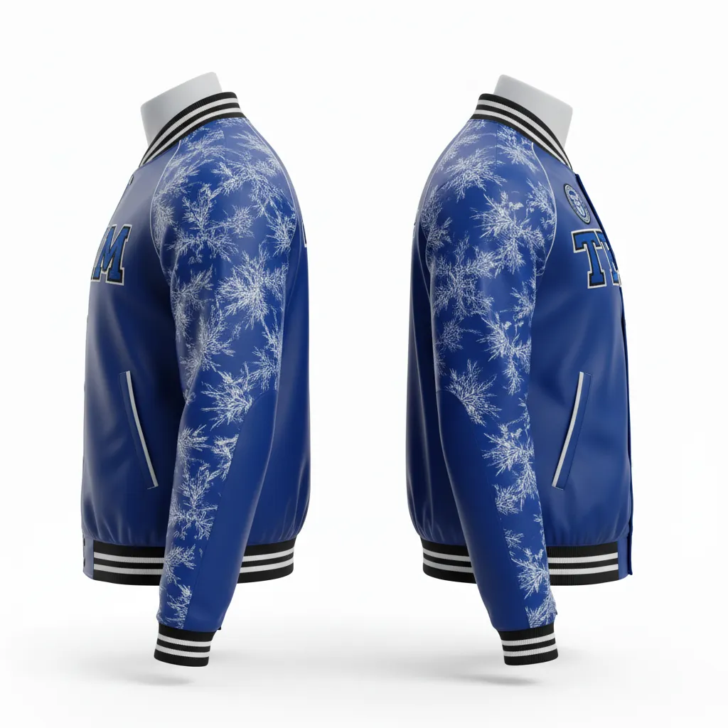 Custom Esports Bomber Jacket - Blue, White - Bomber Jacket All Blacks Royal - Side View - HAMCO Sports Inc.