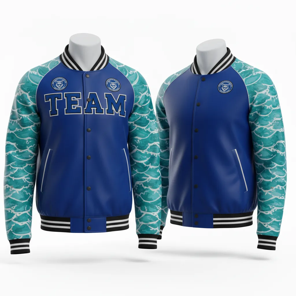 Custom Esports Bomber Jacket - White - Bomber Jacket All Blacks Teal - Front View - HAMCO Sports Inc.