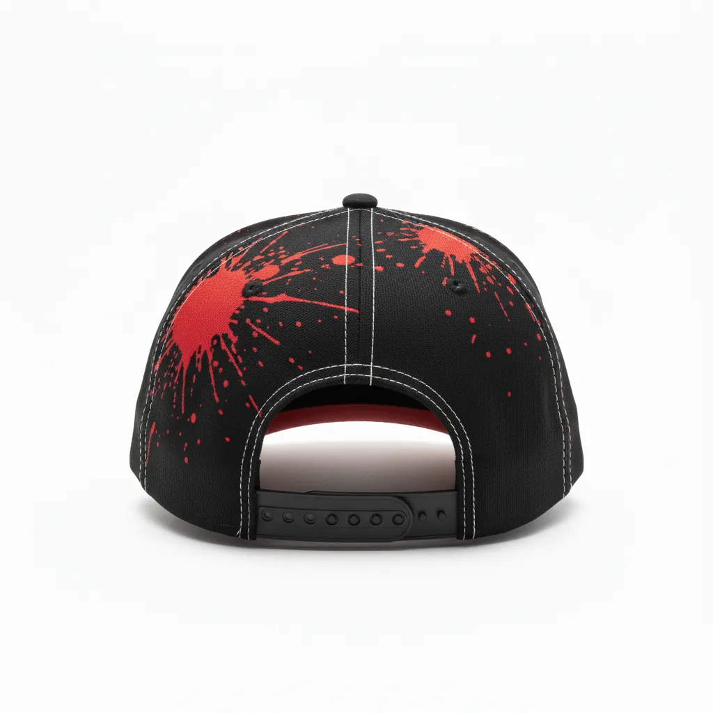 Custom Esports Cap - Red, White - Team Cap All Blacks Athletic - Back View - HAMCO Sports Inc.
