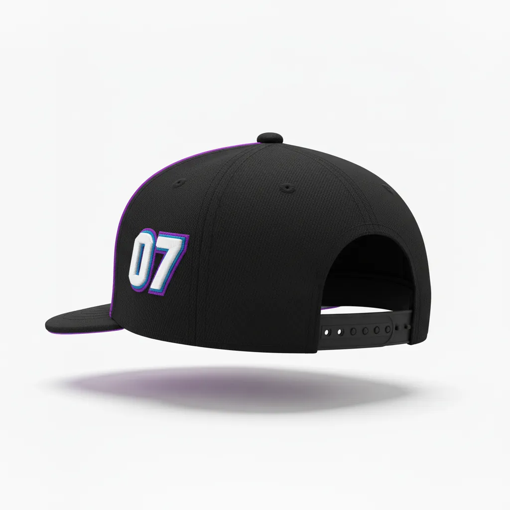 Custom Esports Cap - Silver, Purple - Team Cap All Blacks Cyber - Back View - HAMCO Sports Inc.