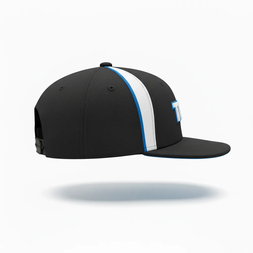 Custom Esports Cap - White, Blue - Team Cap All Blacks Electric - Side View - HAMCO Sports Inc.