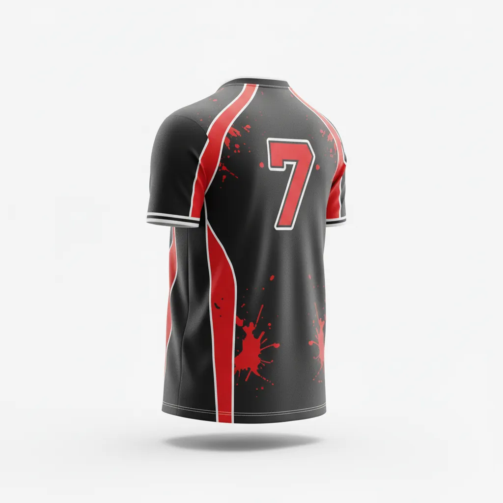 Custom Esports Esports Jersey - Red, White - Pro Jersey All Blacks Athletic - Back View - HAMCO Sports Inc.