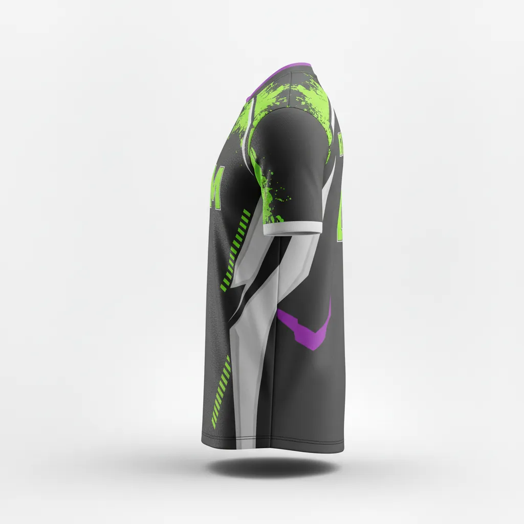 Custom Esports Esports Jersey - Yellow, White - Pro Jersey All Blacks Electric - Side View - HAMCO Sports Inc.