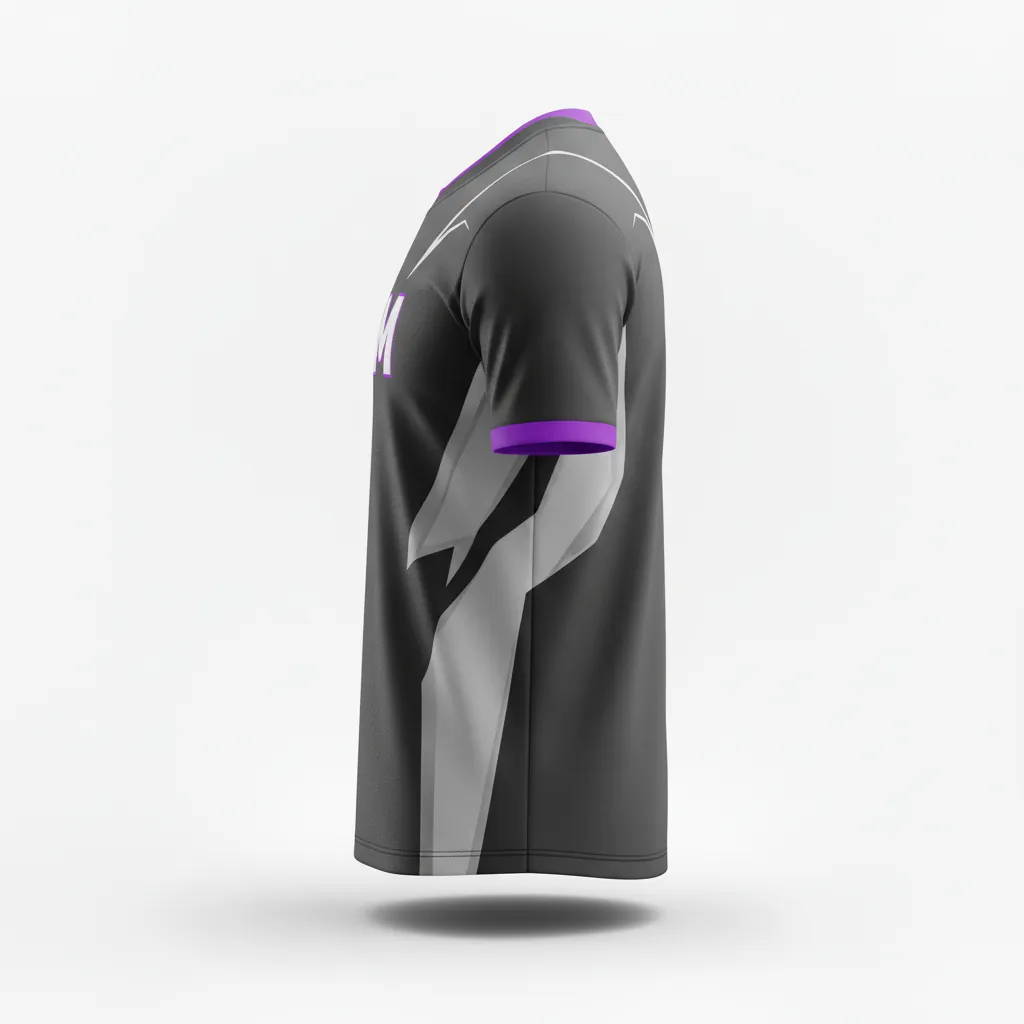 Custom Esports Esports Jersey - Silver, Purple - Pro Jersey All Blacks Cyber - Side View - HAMCO Sports Inc.