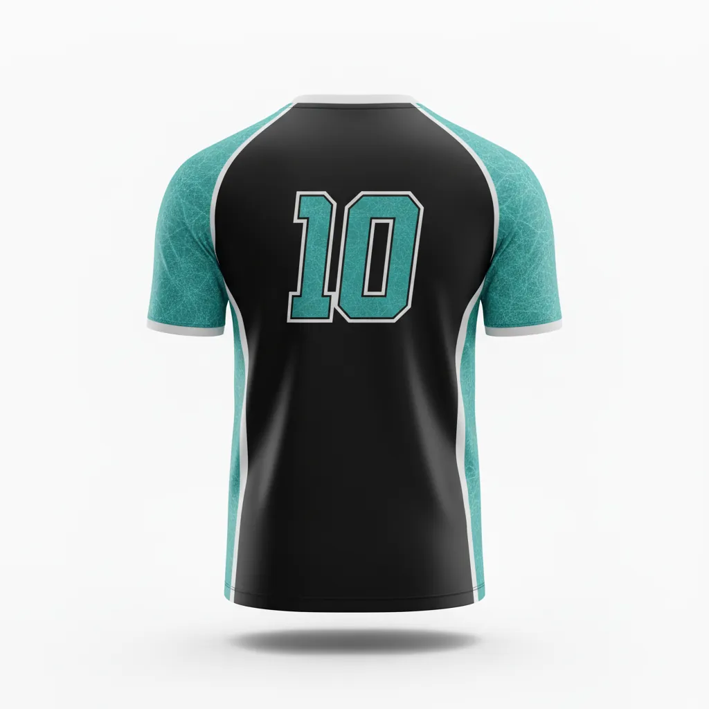 Custom Esports Esports Jersey - White - Pro Jersey All Blacks Teal - Back View - HAMCO Sports Inc.