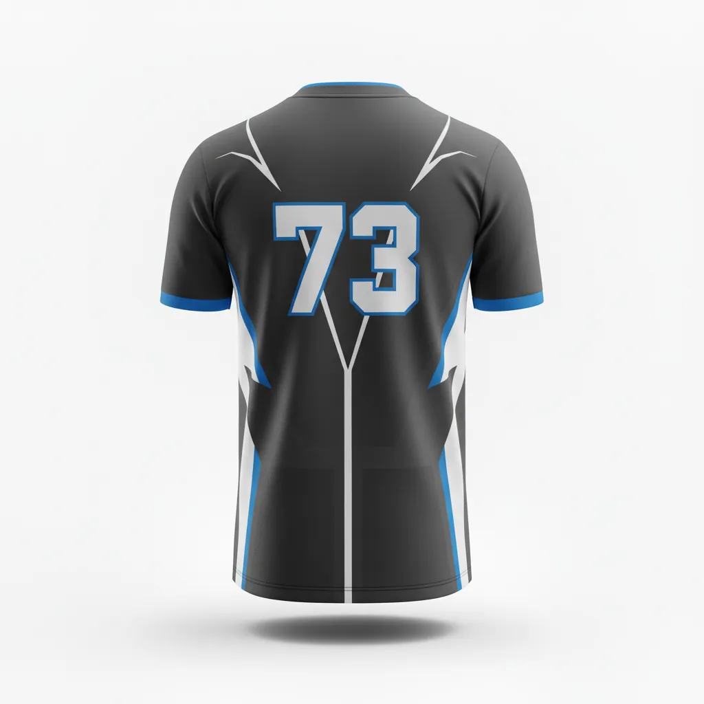 Custom Esports Esports Jersey - White, Blue - Pro Jersey All Blacks Electric - Back View - HAMCO Sports Inc.