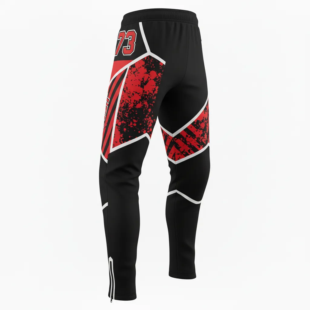 Custom Esports Esports Pant - Red, White - Perf Pants All Blacks Athletic - Back View - HAMCO Sports Inc.