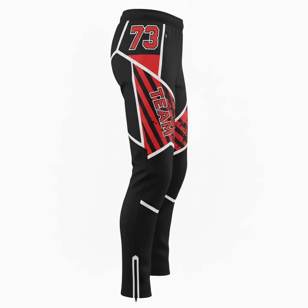 Custom Esports Esports Pant - Red, White - Perf Pants All Blacks Athletic - Side View - HAMCO Sports Inc.