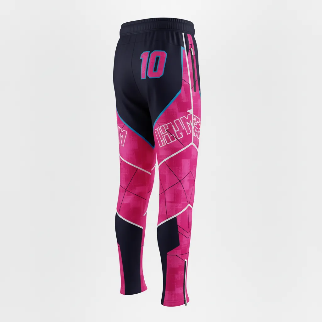Custom Esports Esports Pant - Blue - Perf Pants All Blacks Hot Pink Electric - Back View - HAMCO Sports Inc.