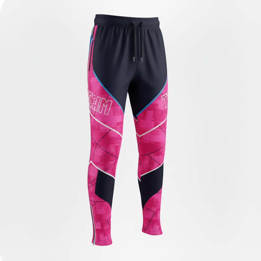 Custom Esports Esports Pant - Blue - Perf Pants All Blacks Hot Pink Electric - Front View - HAMCO Sports Inc.