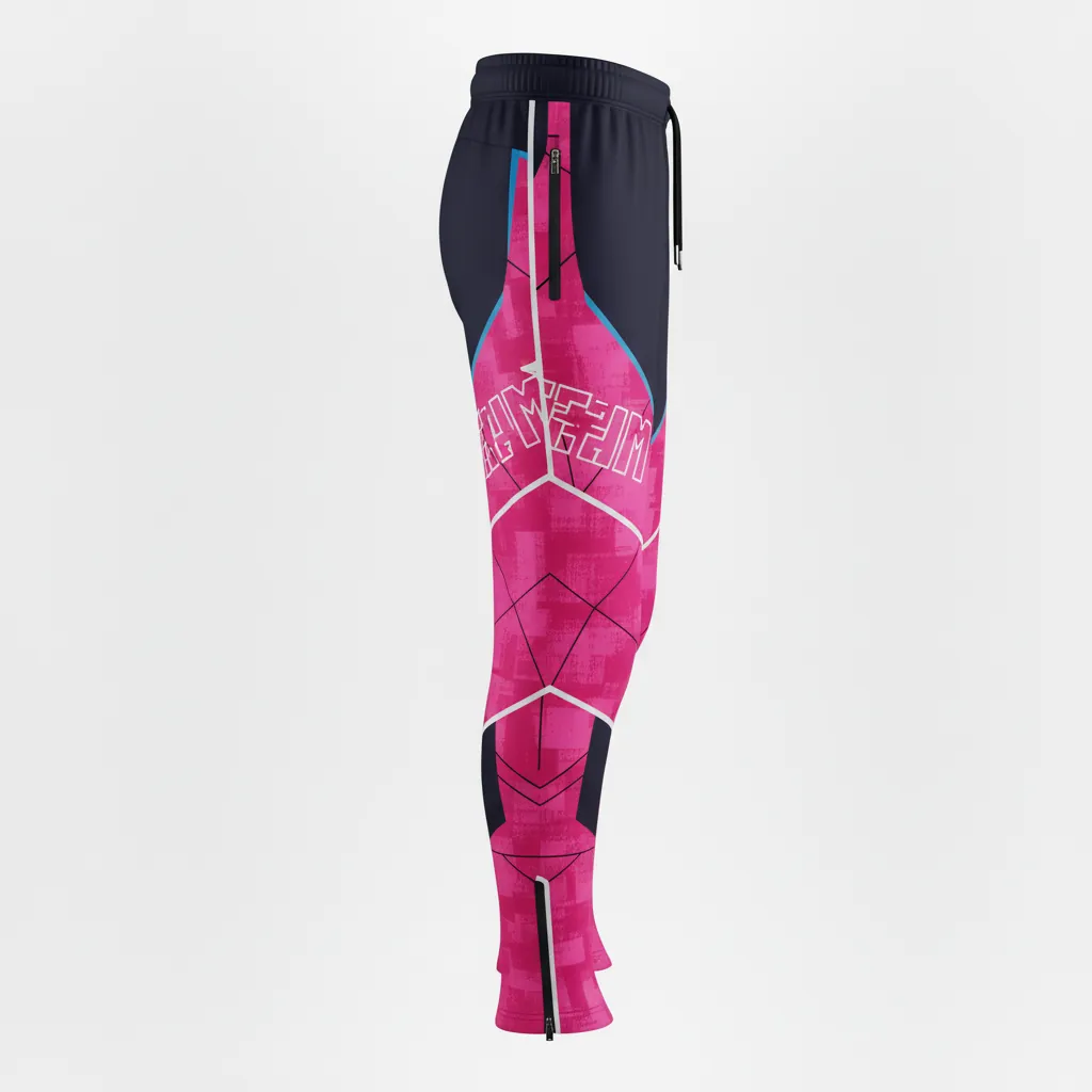 Custom Esports Esports Pant - Blue - Perf Pants All Blacks Hot Pink Electric - Side View - HAMCO Sports Inc.