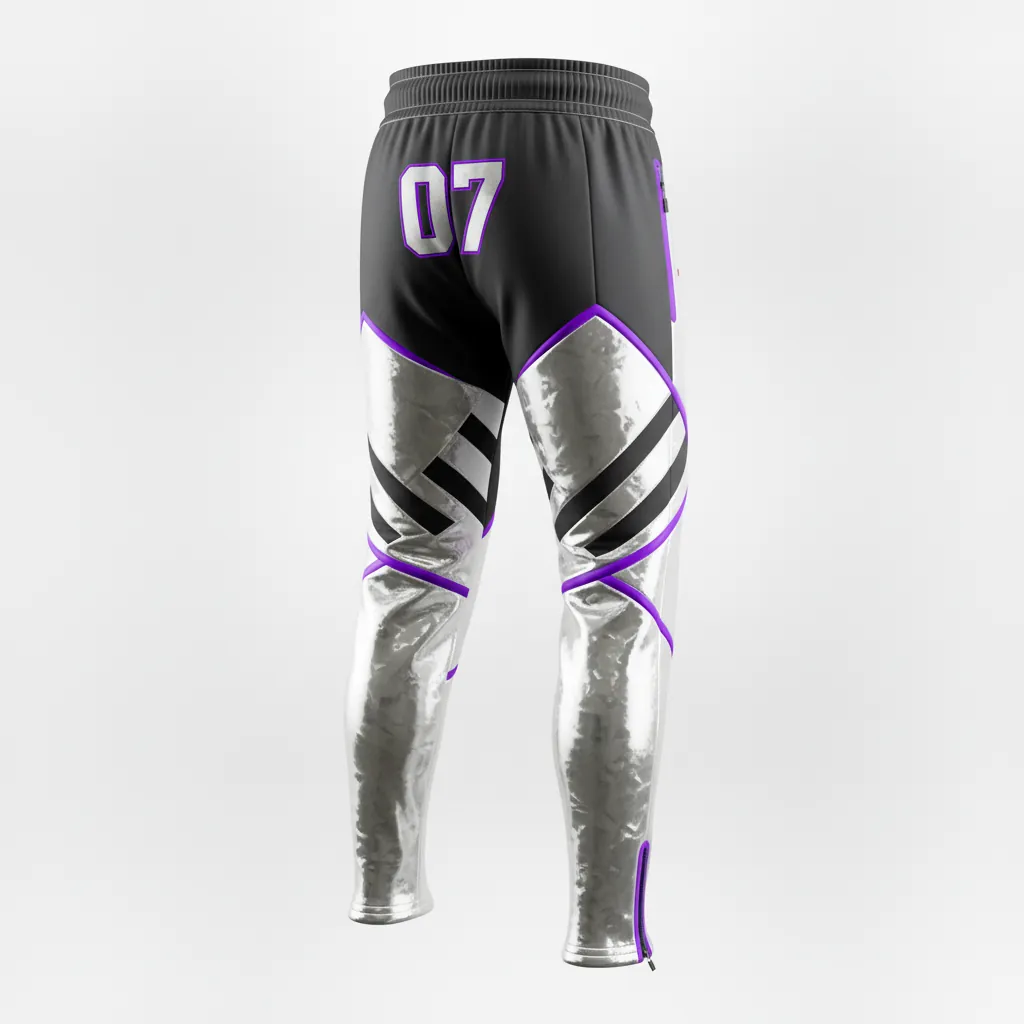 Custom Esports Esports Pant - Silver, Purple - Perf Pants All Blacks Cyber - Back View - HAMCO Sports Inc.