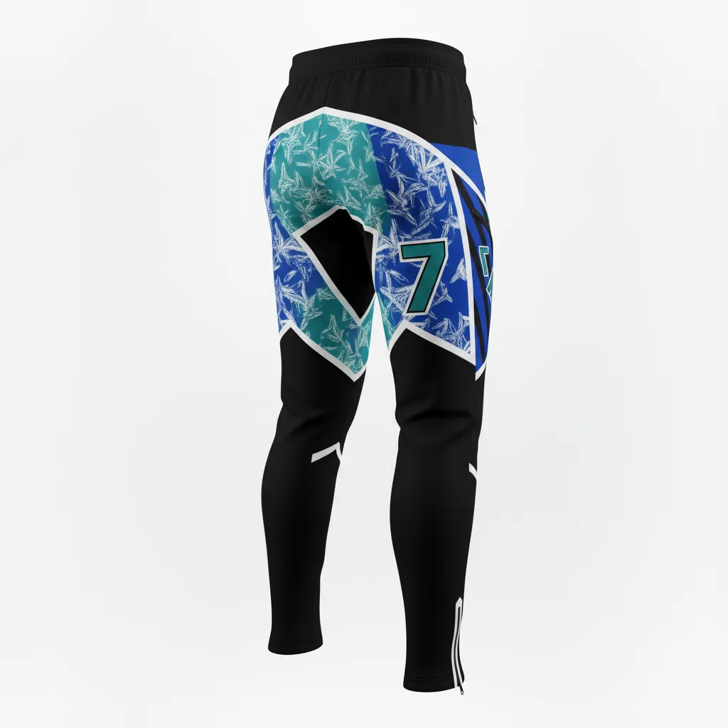 Custom Esports Esports Pant - White - Perf Pants All Blacks Teal - Back View - HAMCO Sports Inc.