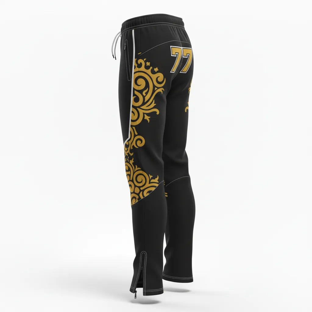 Custom Esports Esports Pant - Gold, White - Perf Pants All Blacks Vegas - Back View - HAMCO Sports Inc.