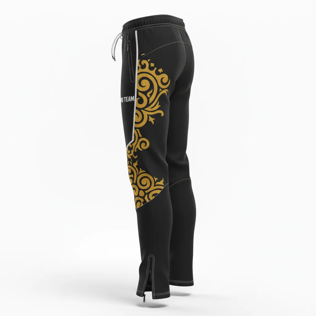 Custom Esports Esports Pant - Gold, White - Perf Pants All Blacks Vegas - Side View - HAMCO Sports Inc.