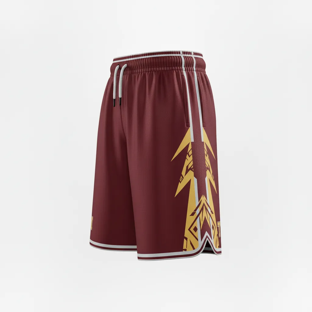 Custom Esports Esports Shorts - Gold, White - Perf Shorts All Blacks Vegas - Side View - HAMCO Sports Inc.