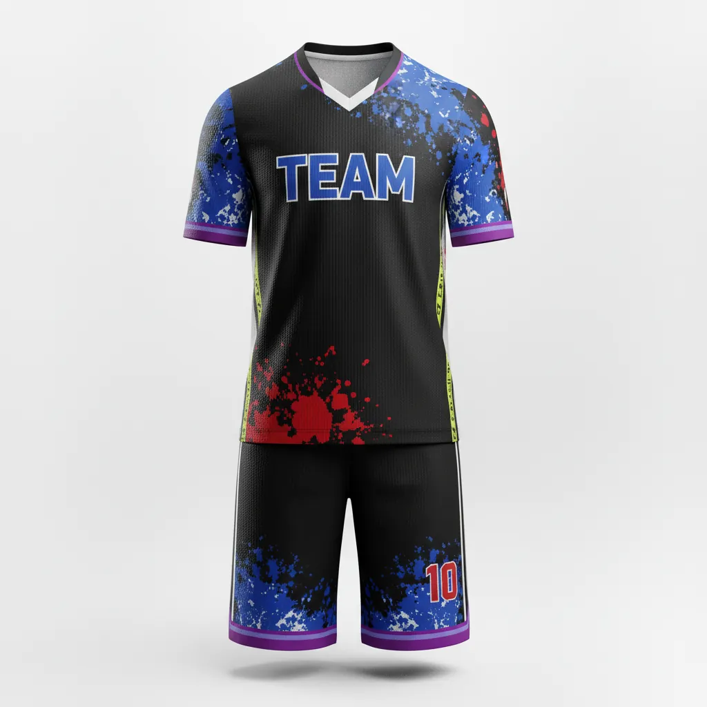 Custom Esports Esports Uniform - Blue, White - Uniform Set All Blacks Royal - Front View - HAMCO Sports Inc.