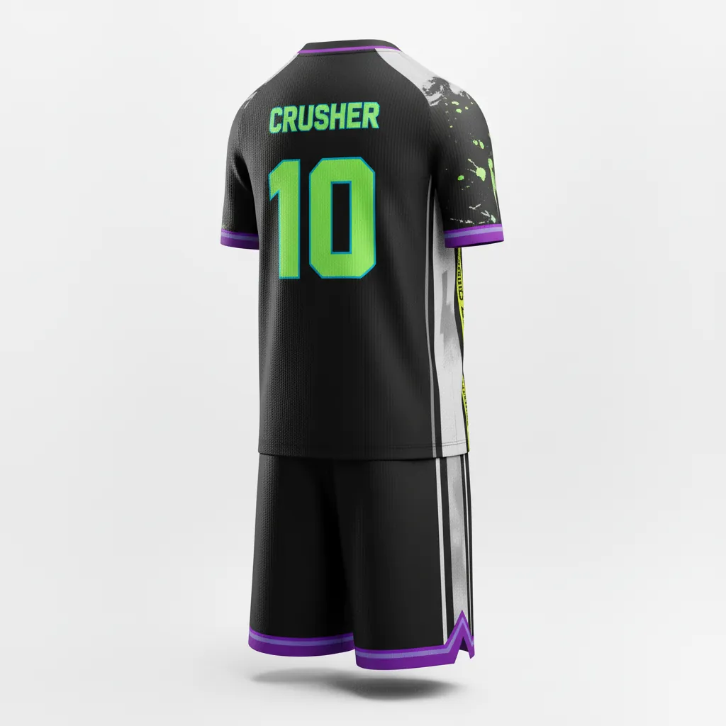 Custom Esports Full Esports Uniform - Yellow, White - Uniform Set All Blacks Electric - Back View - HAMCO Sports Inc.