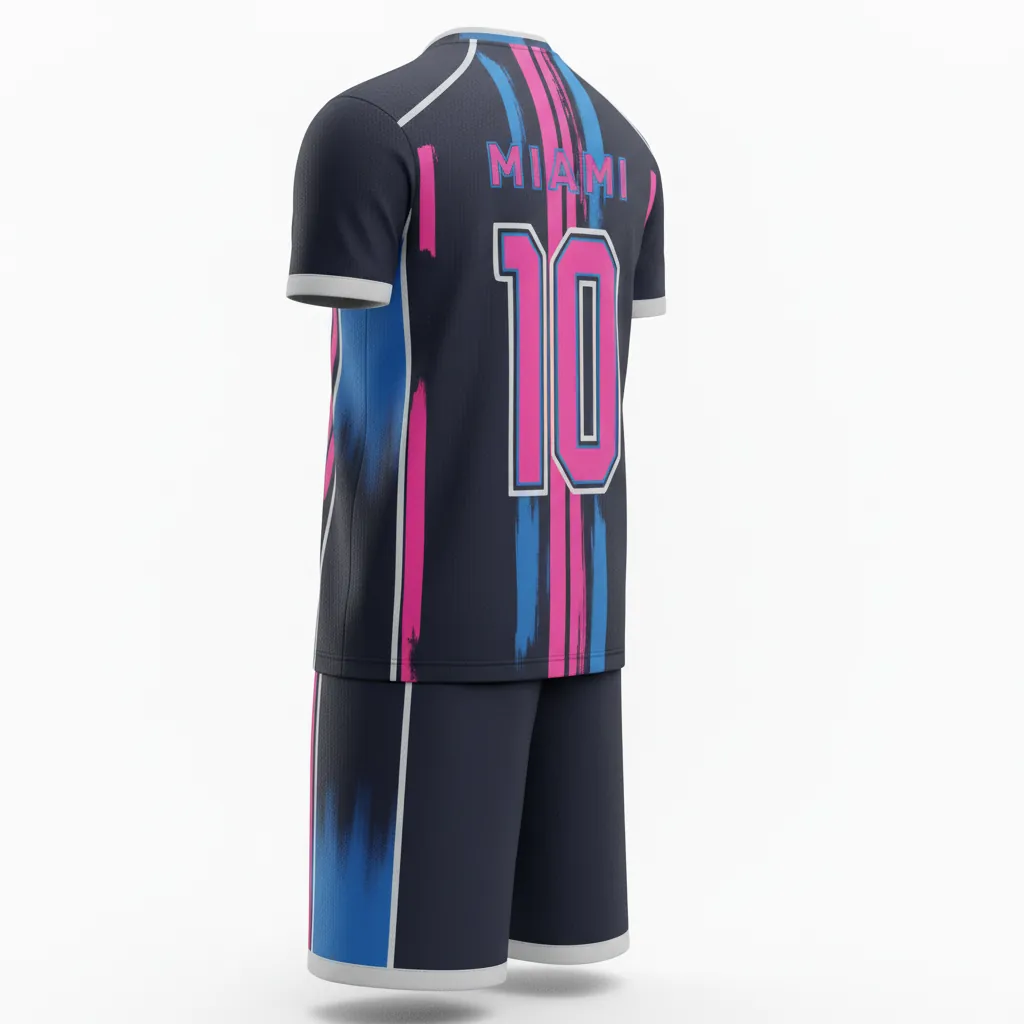 Custom Esports Full Esports Uniform - Blue - Uniform Set All Blacks Hot Pink Electric - Back View - HAMCO Sports Inc.