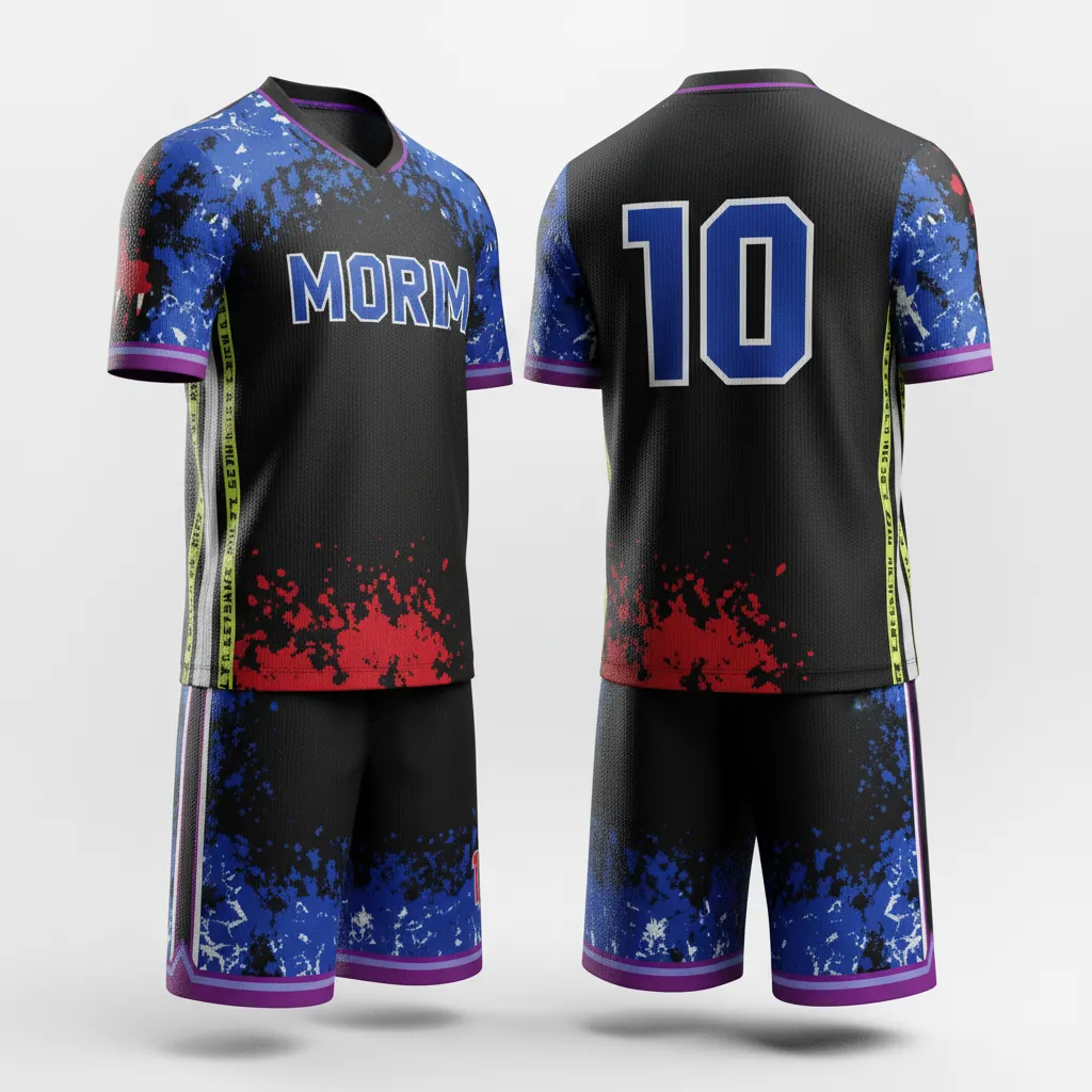Custom Esports Full Esports Uniform - Blue, White - Uniform Set All Blacks Royal - Back View - HAMCO Sports Inc.