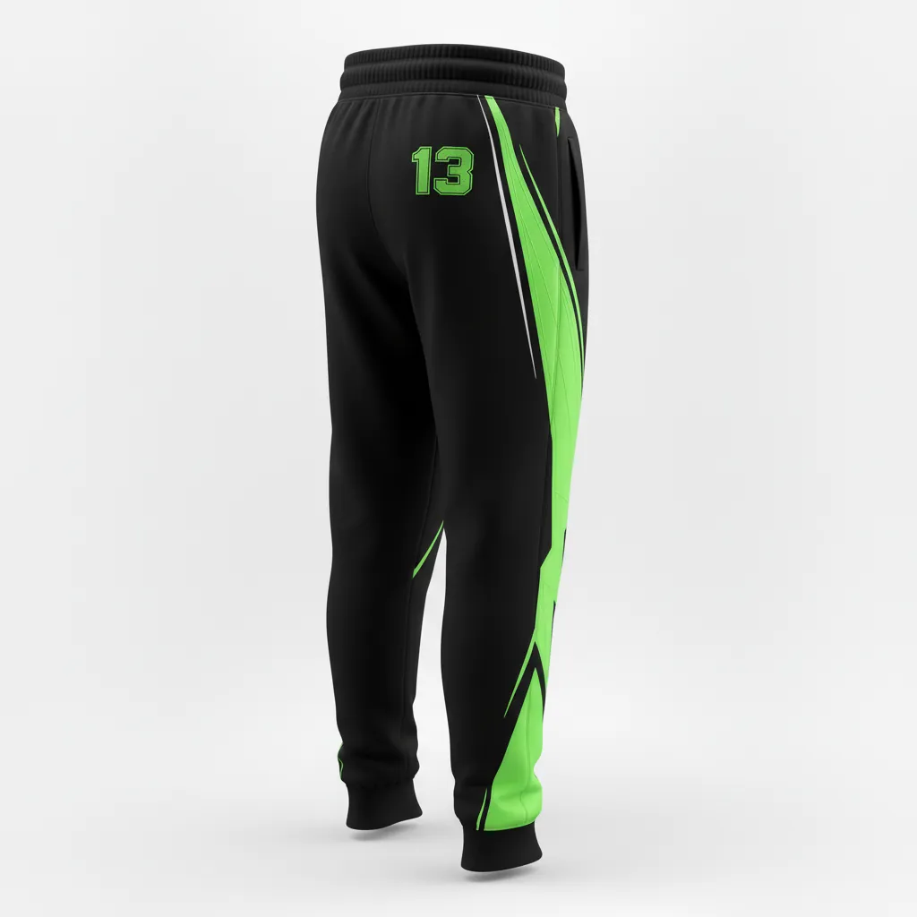 Custom Esports Jogger Pant - Yellow, White - Jogger Pants All Blacks Electric - Back View - HAMCO Sports Inc.