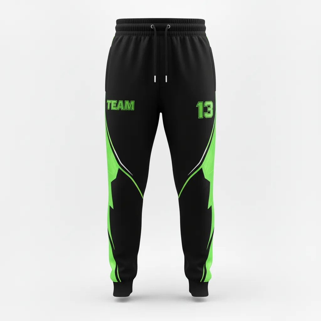 Custom Esports Jogger Pant - Yellow, White - Jogger Pants All Blacks Electric - Front View - HAMCO Sports Inc.