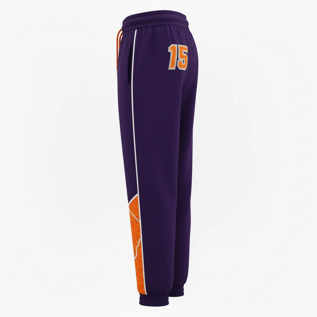 Custom Esports Jogger Pant - Orange, Silver - Jogger Pants All Blacks Flame - Back View - HAMCO Sports Inc.