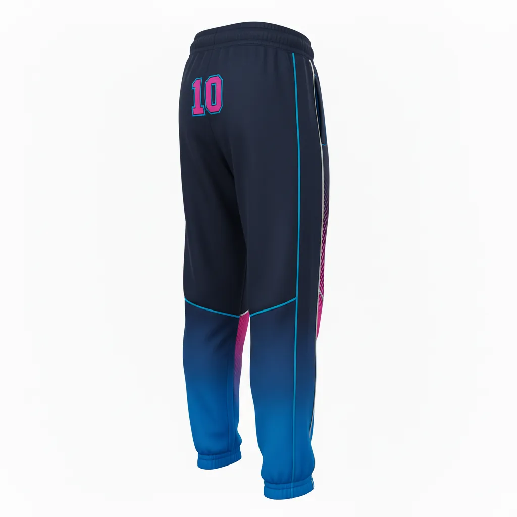 Custom Esports Jogger Pant - Blue - Jogger Pants All Blacks Hot Pink Electric - Back View - HAMCO Sports Inc.