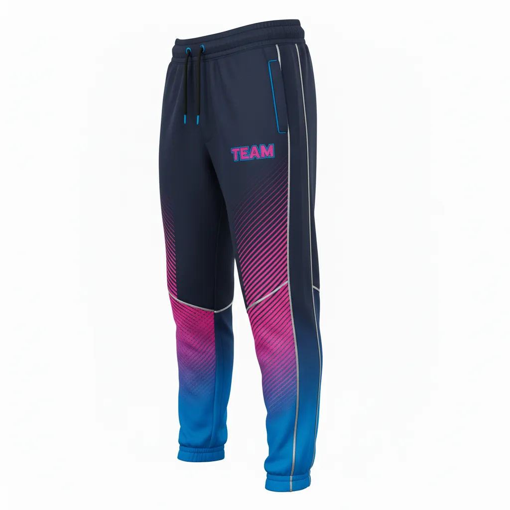 Custom Esports Jogger Pant - Blue - Jogger Pants All Blacks Hot Pink Electric - Front View - HAMCO Sports Inc.