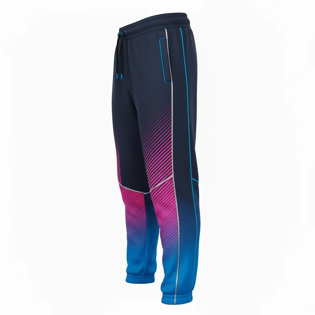 Custom Esports Jogger Pant - Blue - Jogger Pants All Blacks Hot Pink Electric - Side View - HAMCO Sports Inc.