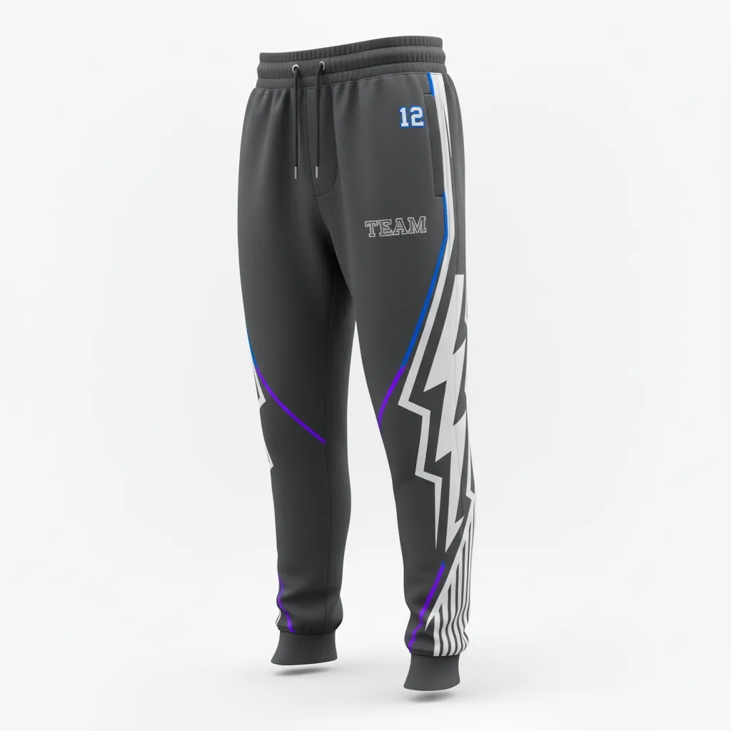 Custom Esports Jogger Pant - Silver, Purple - Jogger Pants All Blacks Cyber - Front View - HAMCO Sports Inc.