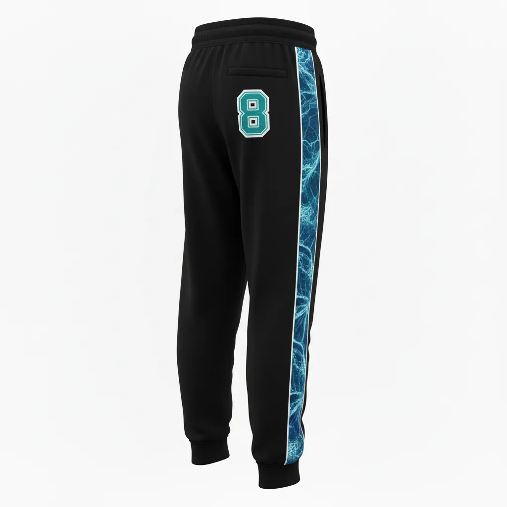 Custom Esports Jogger Pant - White - Jogger Pants All Blacks Teal - Back View - HAMCO Sports Inc.
