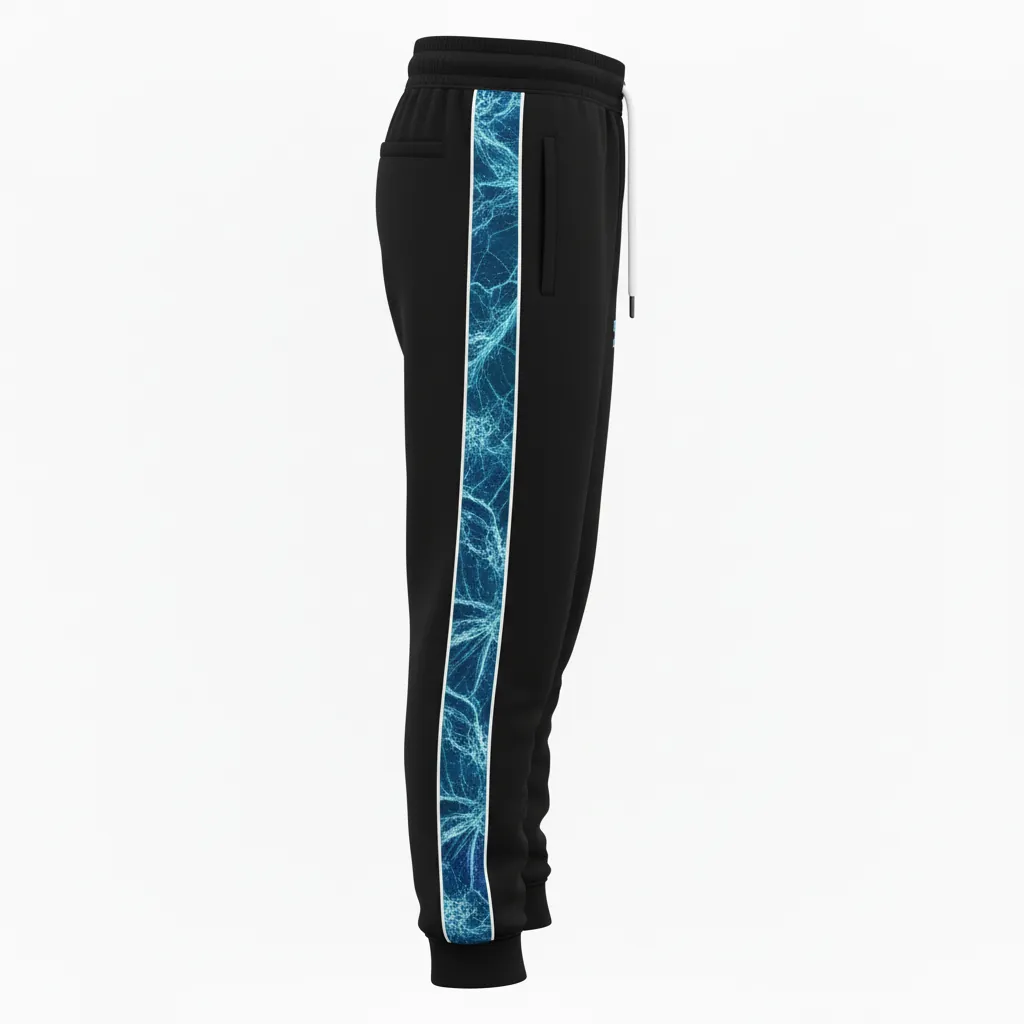 Custom Esports Jogger Pant - White - Jogger Pants All Blacks Teal - Side View - HAMCO Sports Inc.