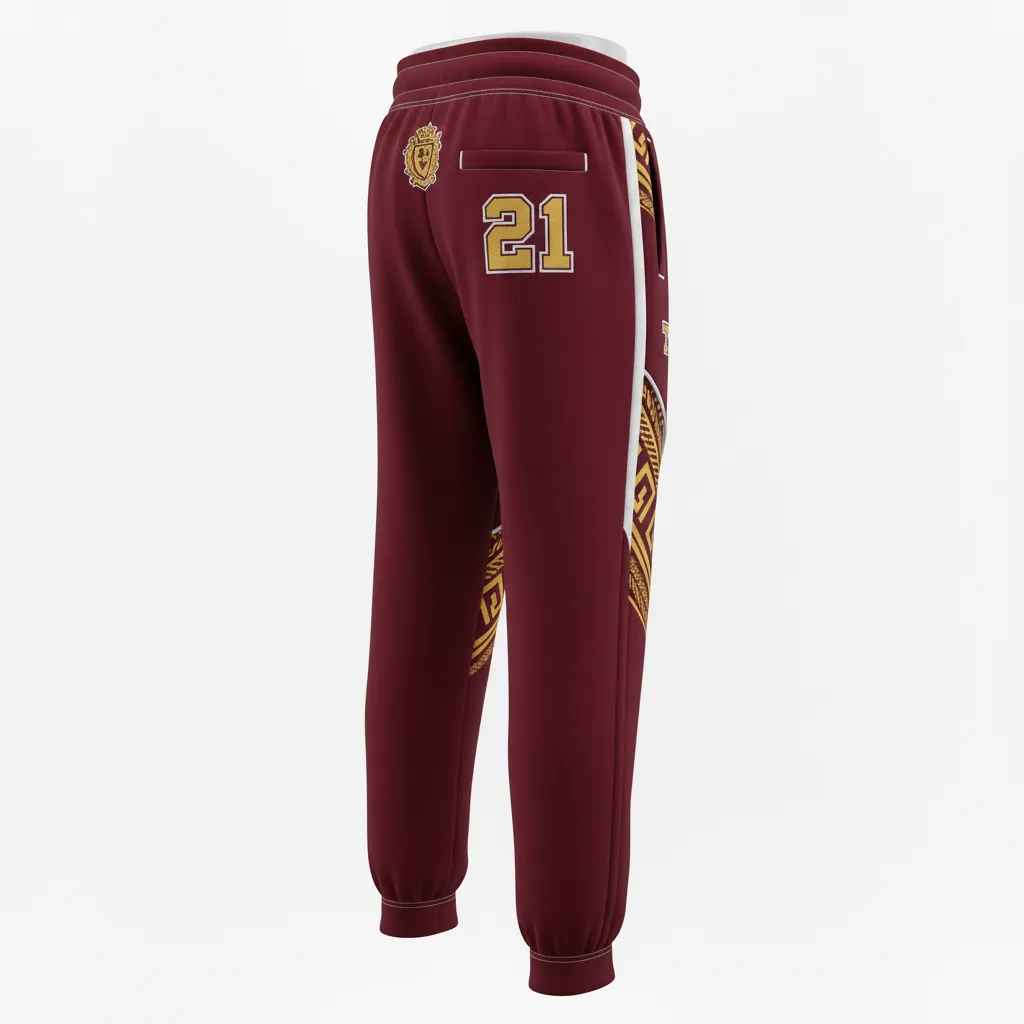 Custom Esports Jogger Pant - Gold, White - Jogger Pants All Blacks Vegas - Back View - HAMCO Sports Inc.