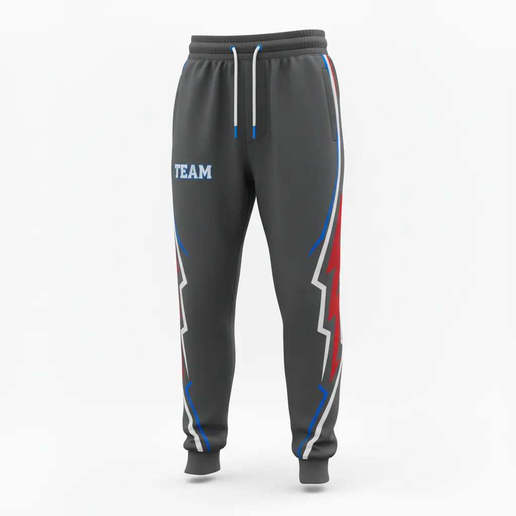 Custom Esports Jogger Pant - White, Blue - Jogger Pants All Blacks Electric - Front View - HAMCO Sports Inc.