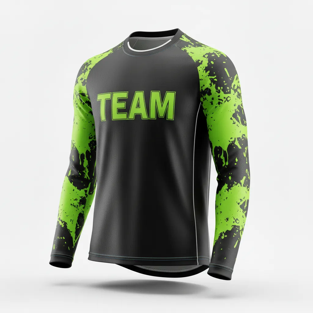 Custom Esports Long Sleeve T Shirts - Yellow, White - Ls All Blacks Electric - Front View - Hamco Sports Inc.