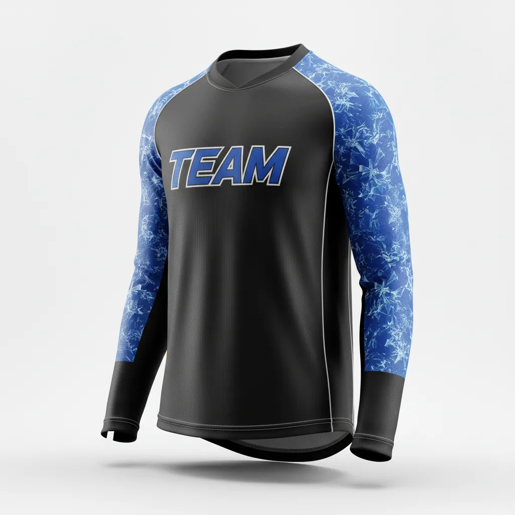 Custom Esports Long Sleeve T Shirts - Blue, White - Ls All Blacks Royal - Front View - Hamco Sports Inc.