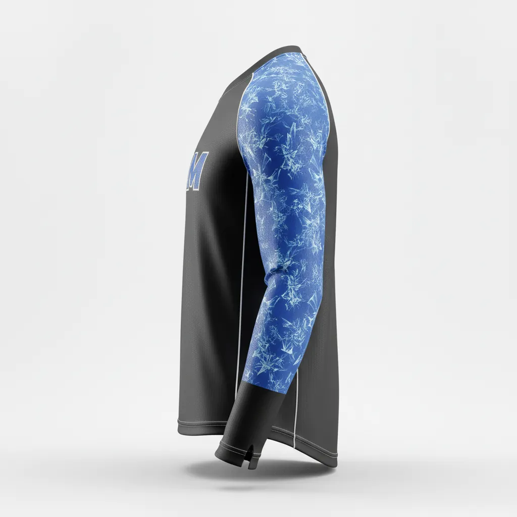 Custom Esports Long Sleeve T Shirts - Blue, White - Ls All Blacks Royal - Side View - Hamco Sports Inc.